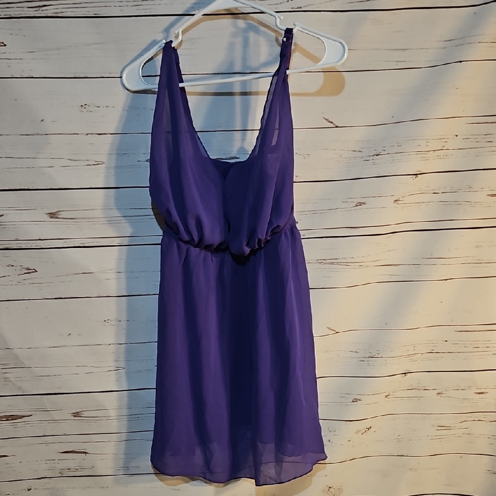 Cacique Purple Chiffon Sleeveless Mini  Sleepwear‎ Dress Flowy  Size 14/16